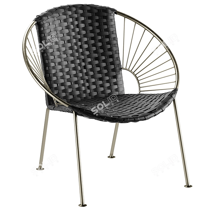 Modern Leather Ixtapa Lounge Chair 3D model image 1