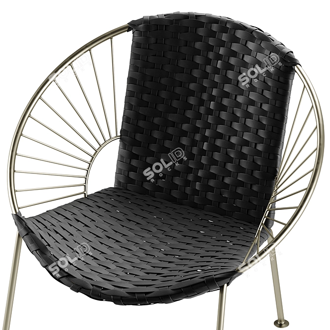 Modern Leather Ixtapa Lounge Chair 3D model image 4