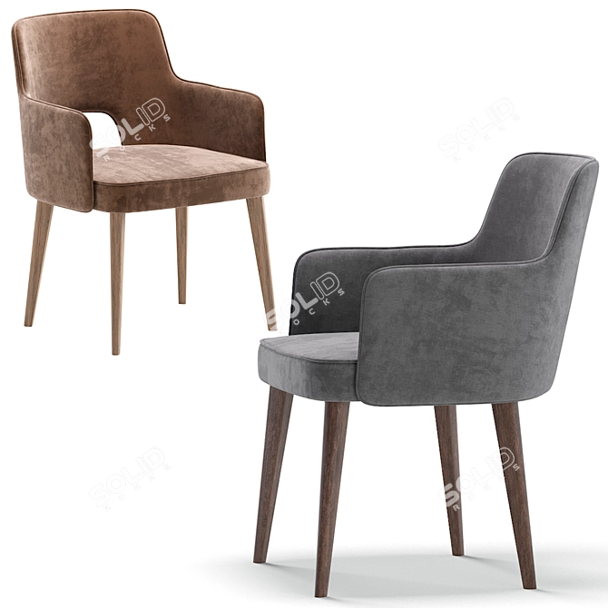 Natuzzi Editions Plettro CE04: Stylish Armchair 3D model image 5