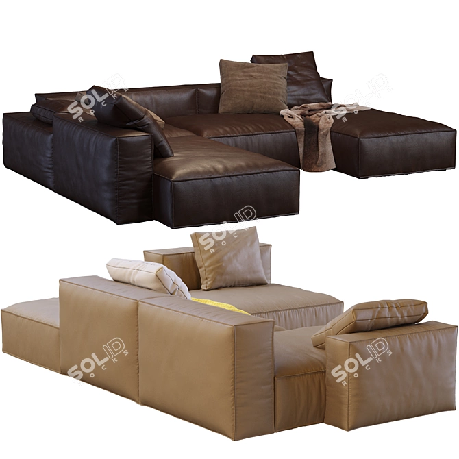 Modern Navi Leather Sofa 3D model image 3