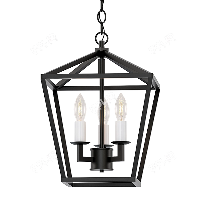 Stylish Axxel Geometric Pendant 3D model image 1