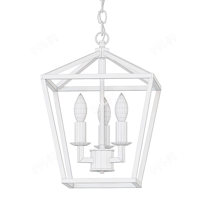 Stylish Axxel Geometric Pendant 3D model image 2