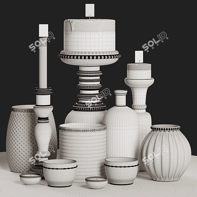 Elegant Ornamental Ensemble 3D model image 7