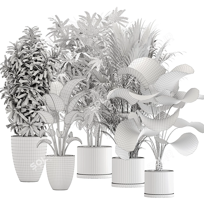  Lush Green Indoor Plant Set 3D model image 6