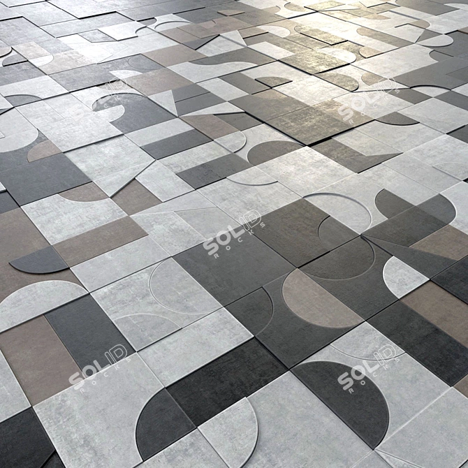 Modular Puzzle Tile - Mutina Collection 3D model image 1