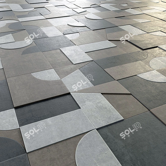 Modular Puzzle Tile - Mutina Collection 3D model image 3