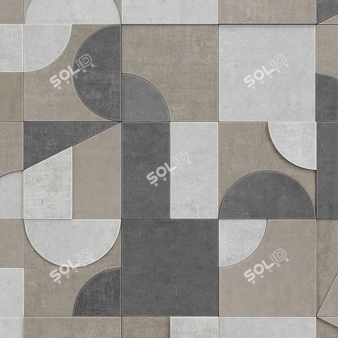 Modular Puzzle Tile - Mutina Collection 3D model image 4