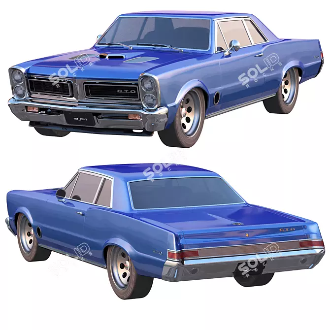 Classic 1965 Pontiac GTO 3D Model 3D model image 7