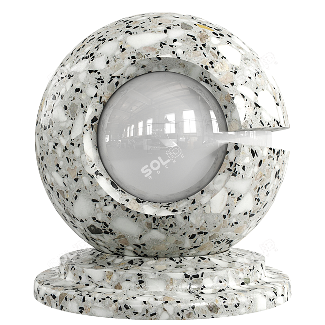 Elegant Veneziano Terrazzo: PBR Seamless Marble 3D model image 3