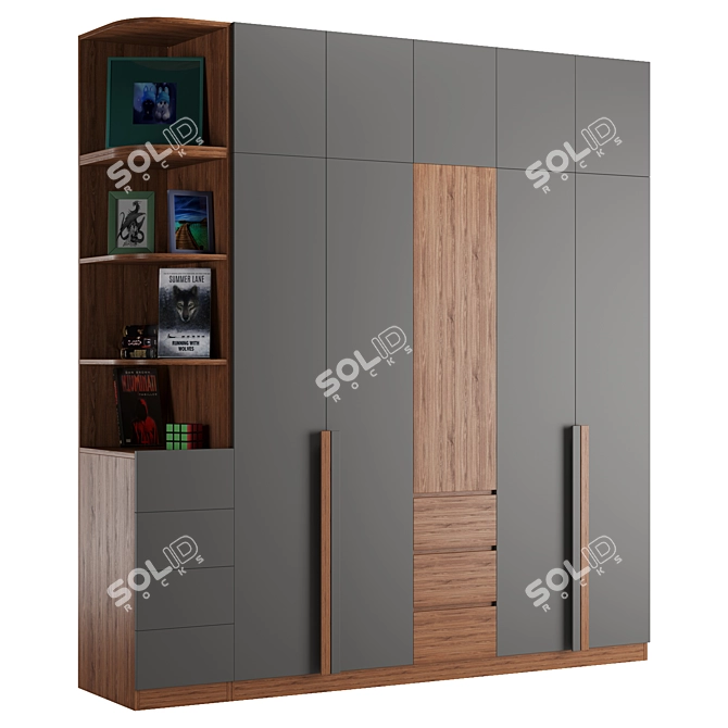 Contemporary Bedroom Wardrobe 3D model image 1