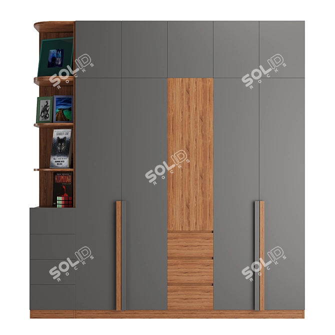 Contemporary Bedroom Wardrobe 3D model image 2