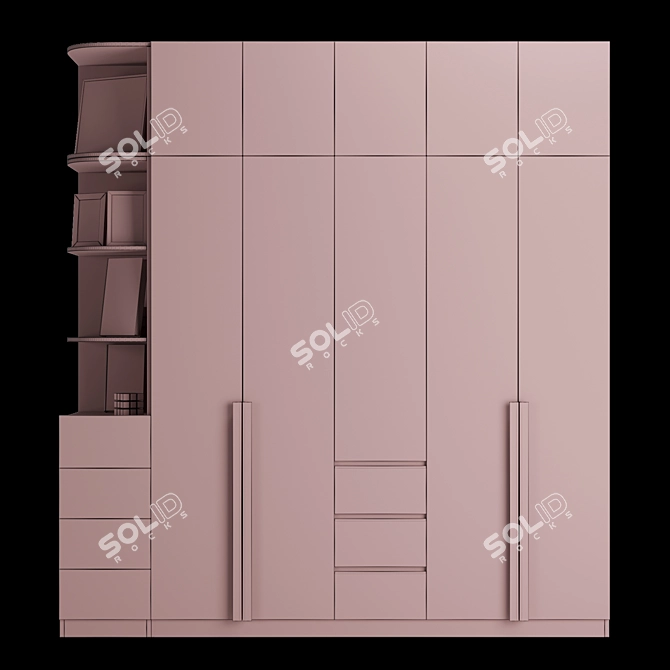 Contemporary Bedroom Wardrobe 3D model image 3