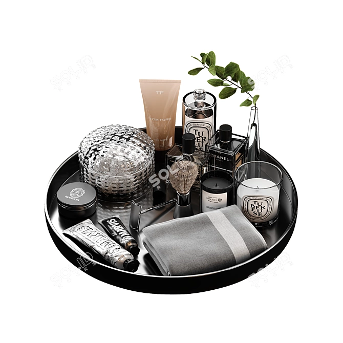 Luxury Men's Grooming Decor Set 3D model image 2