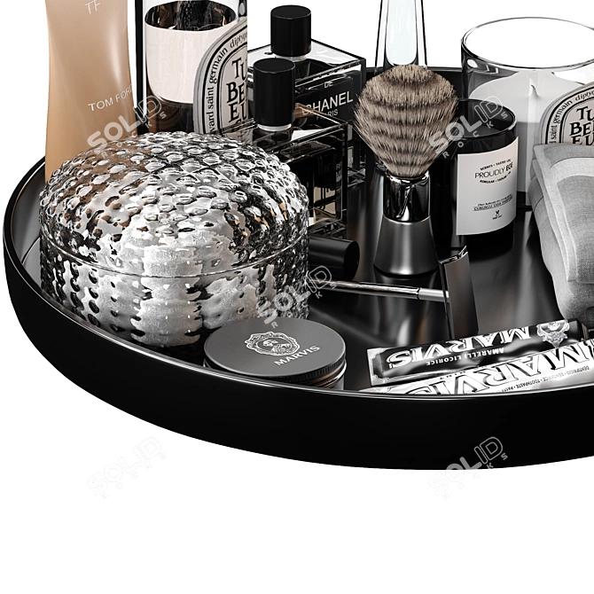 Luxury Men's Grooming Decor Set 3D model image 3