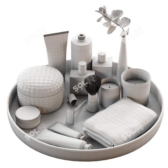 Luxury Men's Grooming Decor Set 3D model image 5
