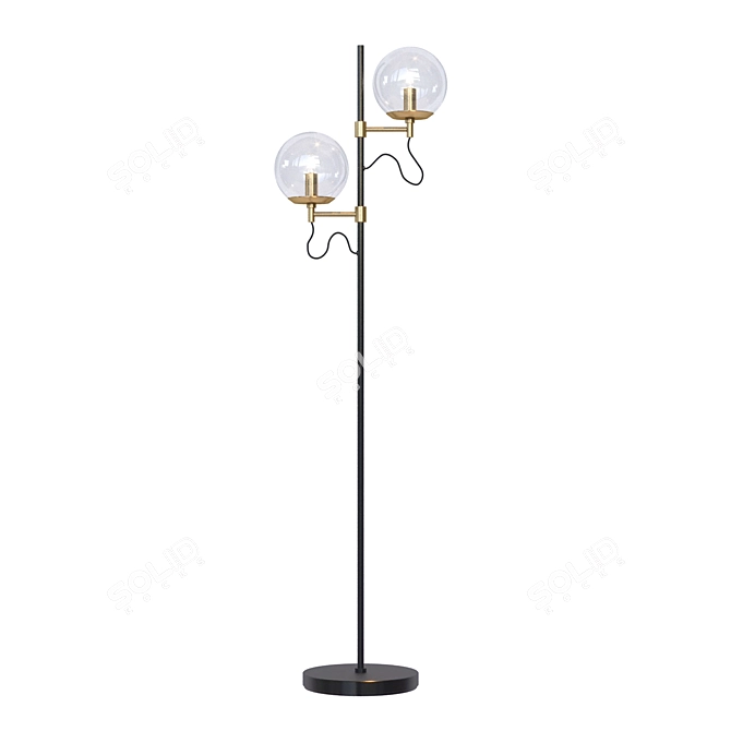 Elegant Spherical Glass Floor Lamp 3D model image 1