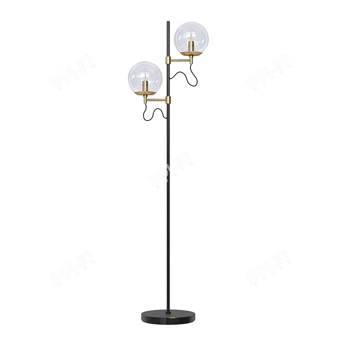 Elegant Spherical Glass Floor Lamp 3D model image 2
