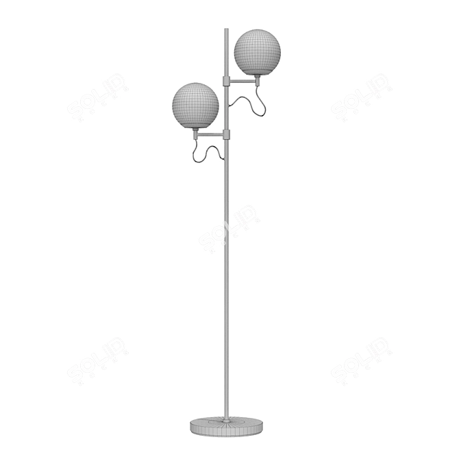 Elegant Spherical Glass Floor Lamp 3D model image 3