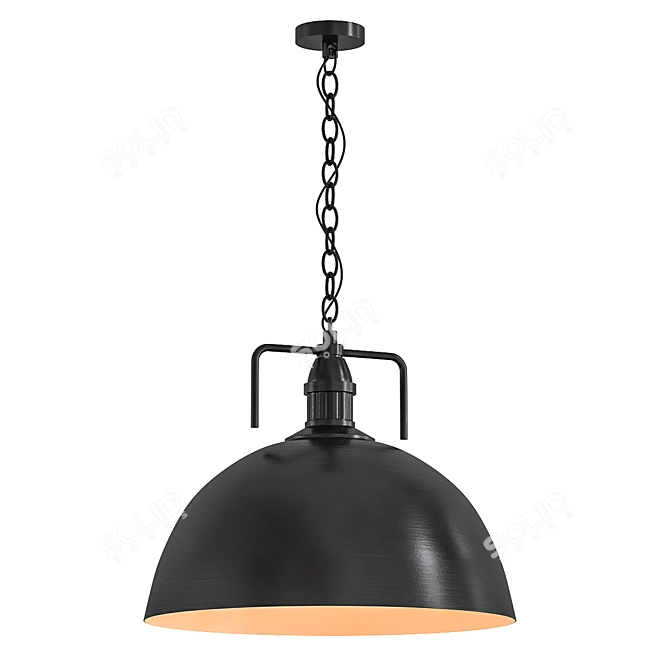 Moderno Metal Pendant Light  3D model image 1