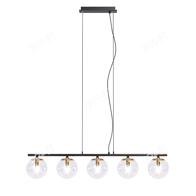 Elegant Spherical Metal Chandelier 3D model image 1