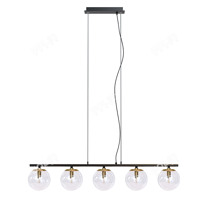 Elegant Spherical Metal Chandelier 3D model image 2