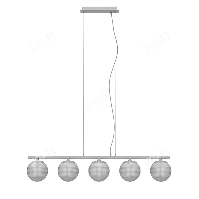 Elegant Spherical Metal Chandelier 3D model image 3