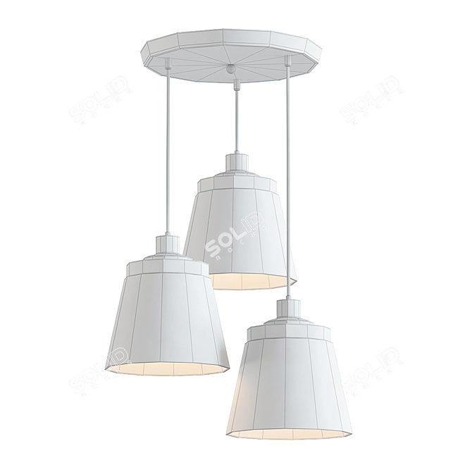 Industrial Colored Suspension with Golden Support 3D model image 2