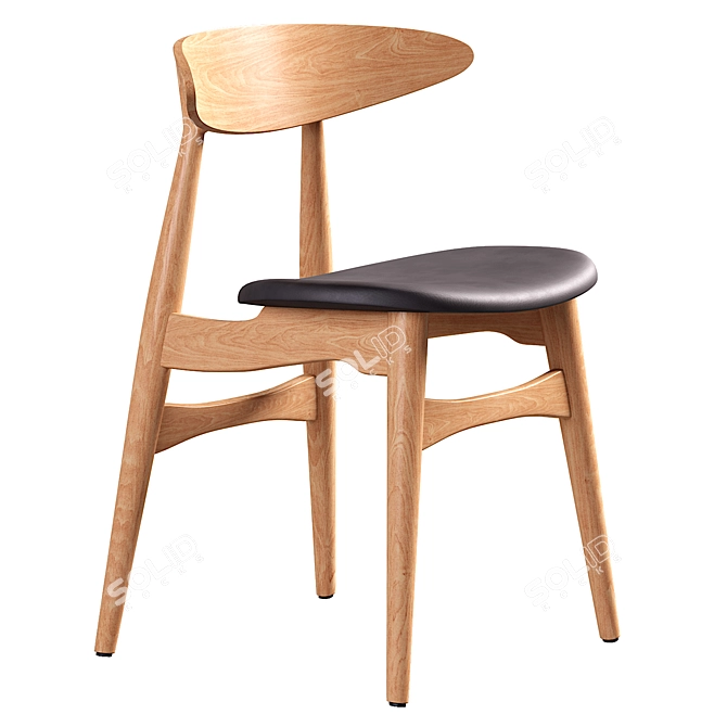 Modern Scandinavian CH33 Chair 3D model image 1