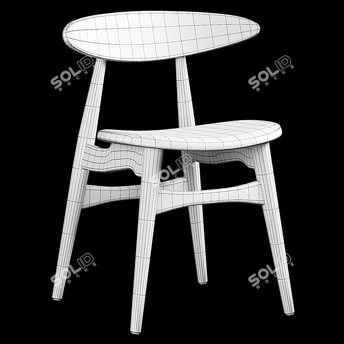 Modern Scandinavian CH33 Chair 3D model image 3