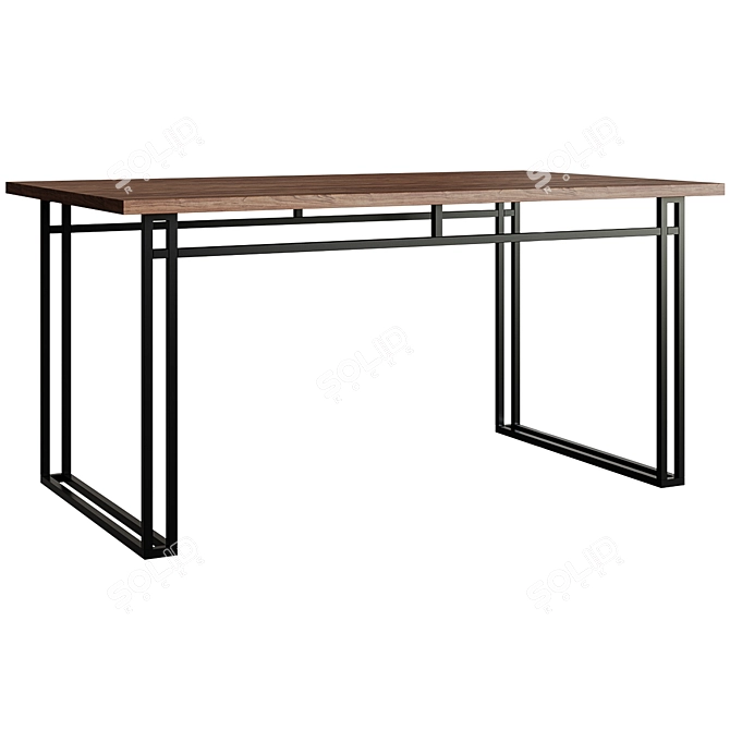 Sleek Veneer Dining Table 3D model image 1