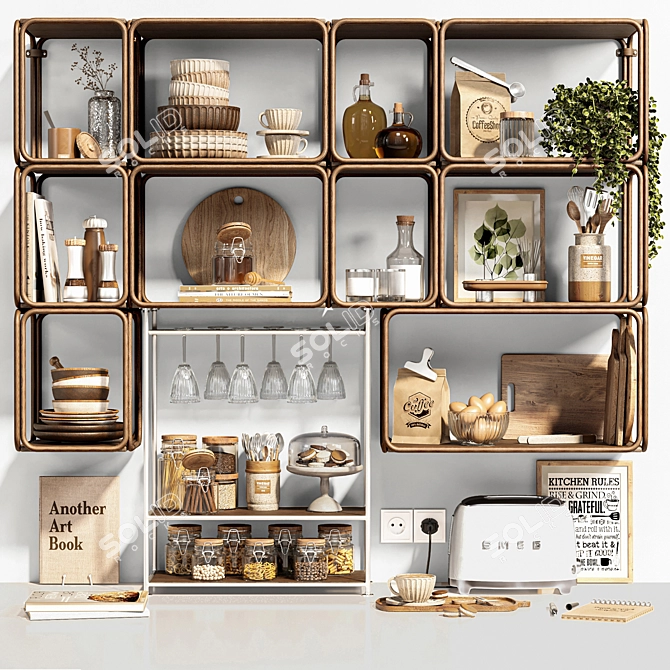 Kitchen Essentials Set 3D model image 1