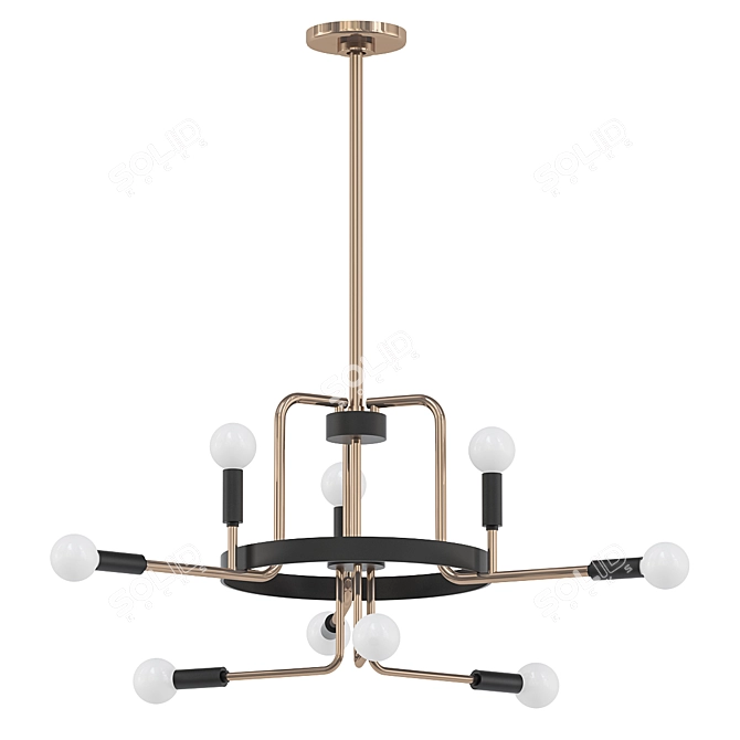 Modern Sputnik Linear Chandelier 3D model image 1