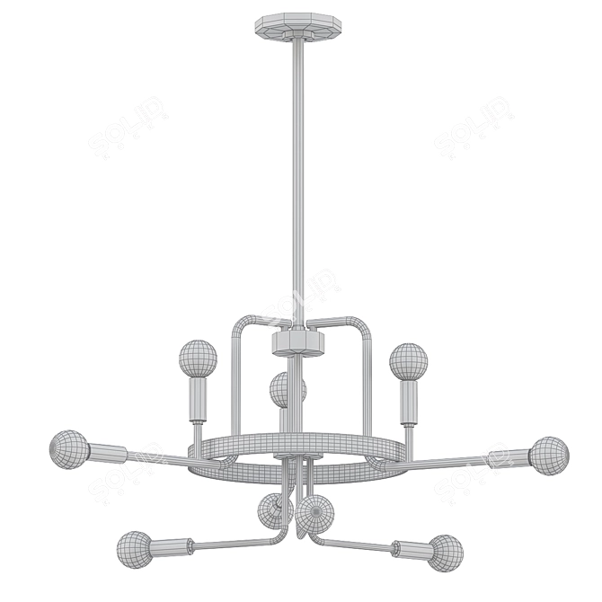 Modern Sputnik Linear Chandelier 3D model image 2