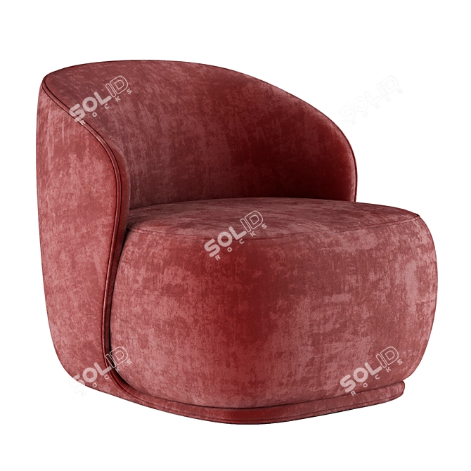 Sleek Pipe Lounge Chair 3D model image 4