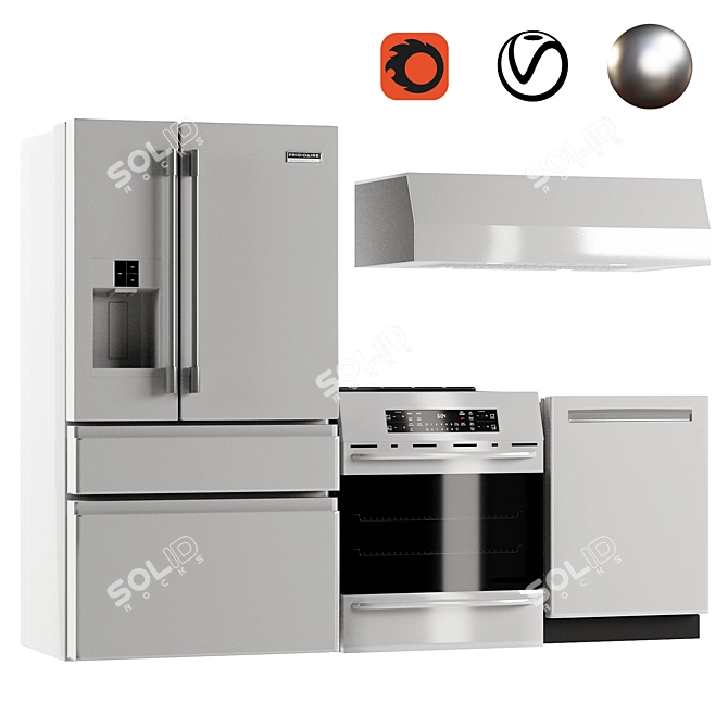 Frigidaire Professional Kitchen Set 3D model image 1