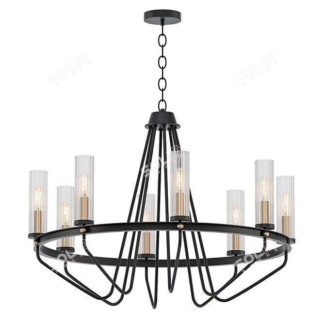Elegant Empire Nine-Light Chandelier 3D model image 1