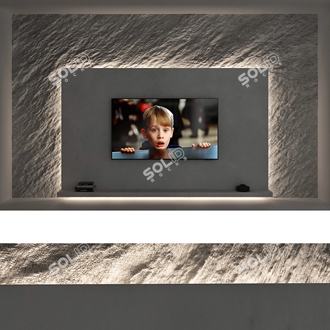 Title: Samsung AU8000 Crystal UHD 4K Smart TV Wall Set 3D model image 5