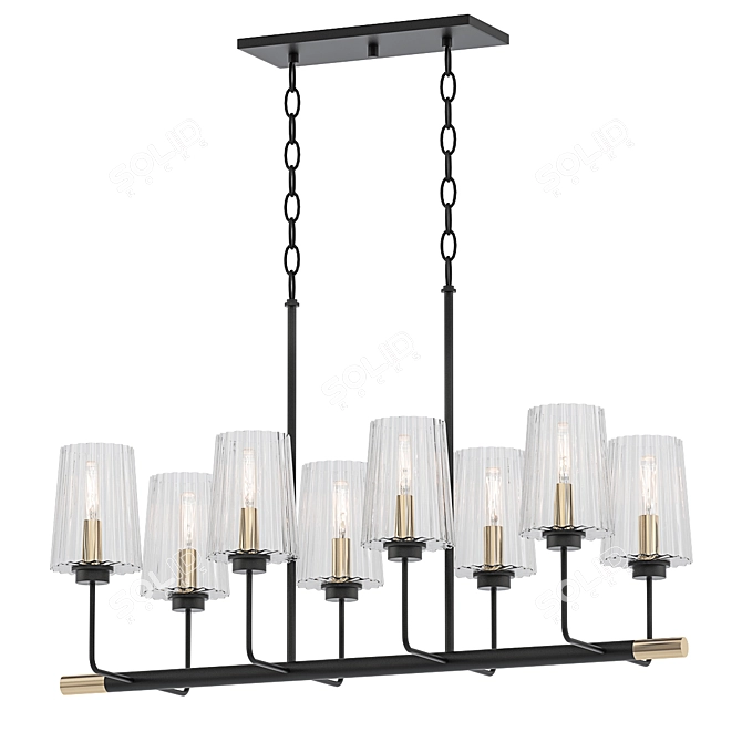 Dalia 8 Light Linear Chandelier 3D model image 1