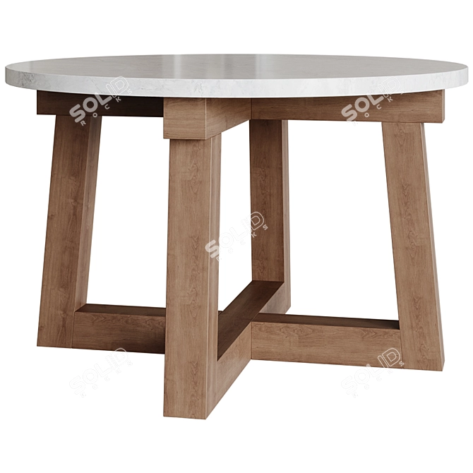 Salvaged Natural Dining Table 3D model image 1