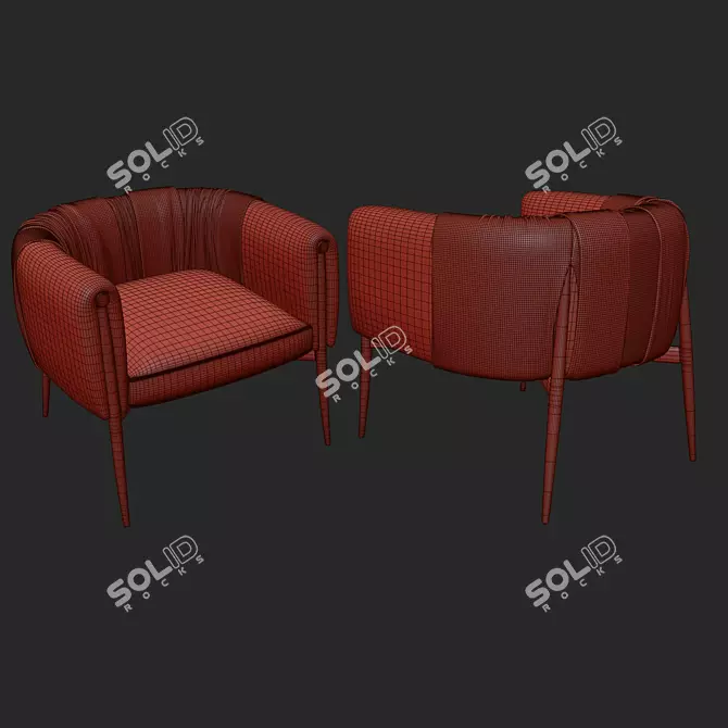 Luxury Leather Armchair TL-1017 by Tonino Lamborghini 3D model image 5