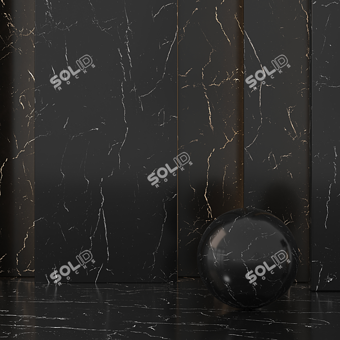 Sleek Dark Marble Collection 3D model image 2