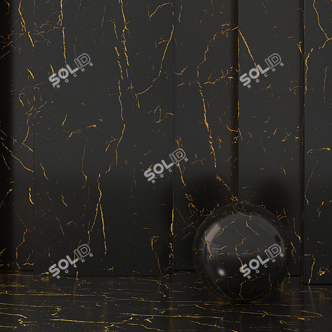 Sleek Dark Marble Collection 3D model image 3