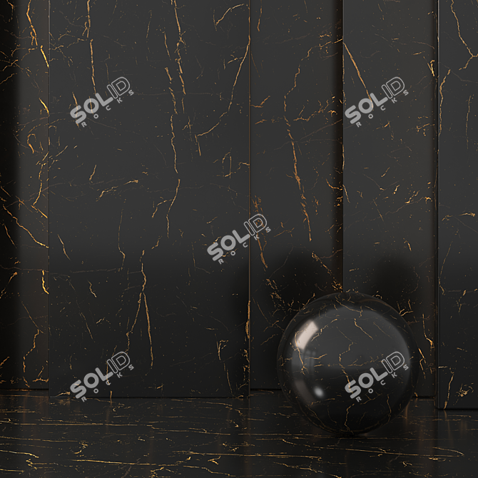 Sleek Dark Marble Collection 3D model image 4