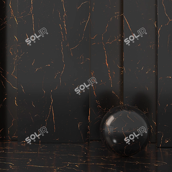 Sleek Dark Marble Collection 3D model image 5