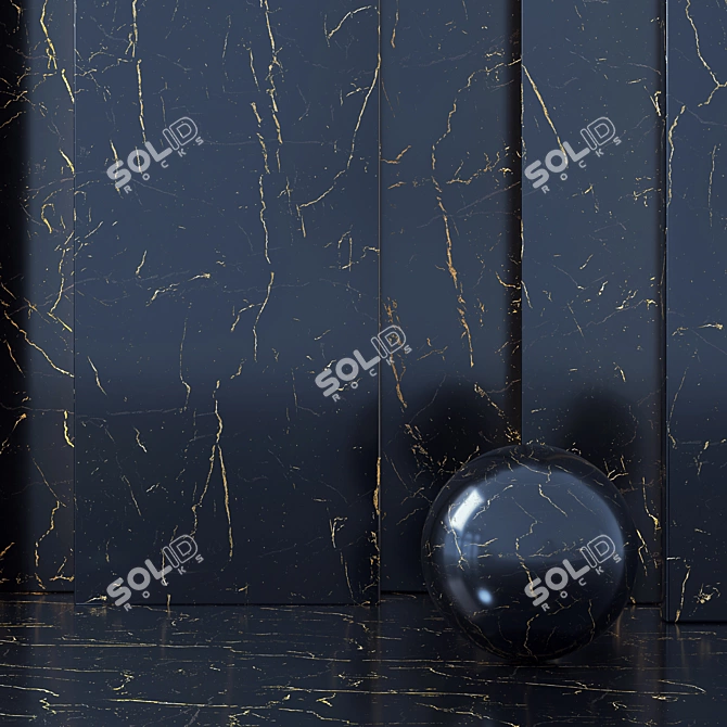 Sleek Dark Marble Collection 3D model image 6