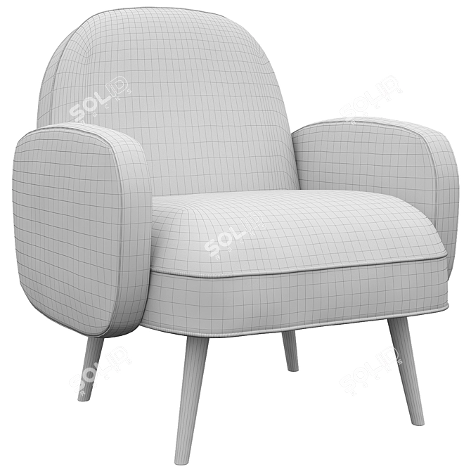 Bordo Armchair: Sleek and Stylish 3D model image 12