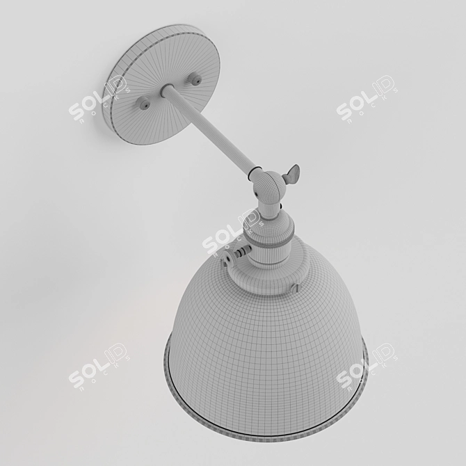 Permo Metal Dome Wall Sconce: Modern Elegance 3D model image 7