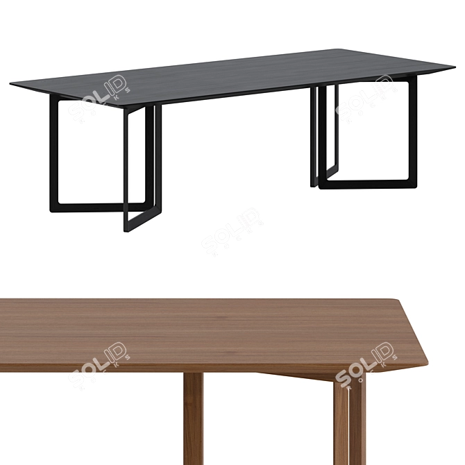 Elegant Opus Dining Table 3D model image 1