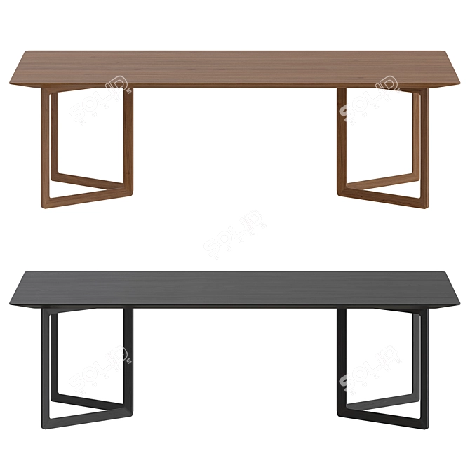 Elegant Opus Dining Table 3D model image 2