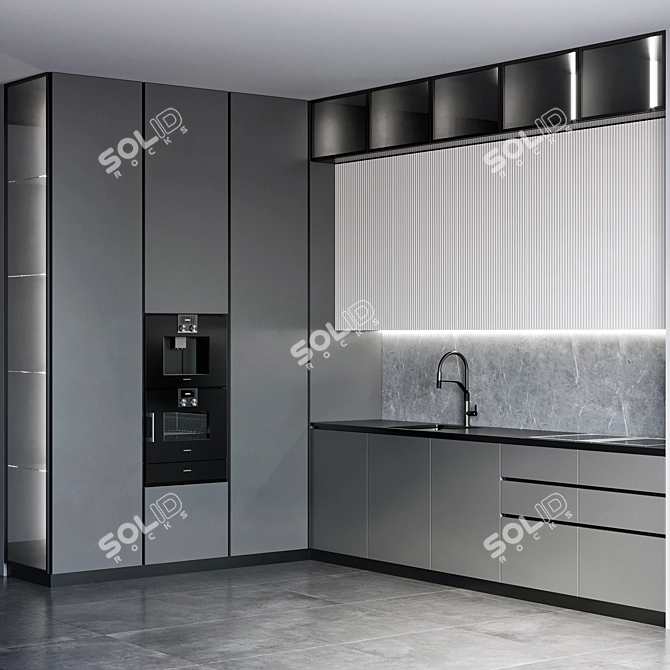 Gaggenau Kitchen Mesh: Height 300cm, 8.9m Area 3D model image 2